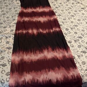 Elegant, sheer, layered Black, maroon and Pink Maxi spaghetti strap dress